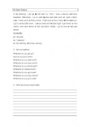 English worksheet: My Daily Routine