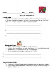 English worksheet: More About Folktales!