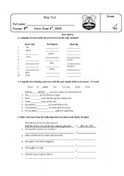 English worksheet: past simple quiz