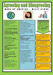 Song: Wake Up America (Miley Cyrus) - Agreeing and Disagreeing - Environmental Problems