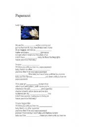 English worksheet: PAPARAZZI