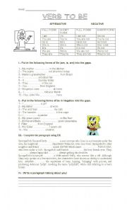 English Worksheet: VERB TO BE (2 pages)