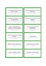 Reported speech speaking cards