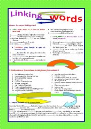 English Worksheet: LINKING WORDS