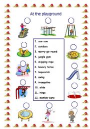English Worksheet: At the playground