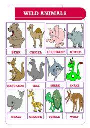 English Worksheet: wild animals (05.06.10)