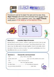 English Worksheet: Object Pronouns