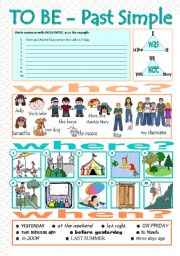 English Worksheet: TO BE - PAST SIMPLE