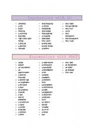 English Worksheet: Expressions with DO and MAKE