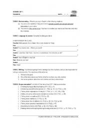 English worksheet: review