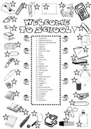 English Worksheet: SCHOOL OBJECTS