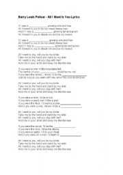 English Worksheet: song with the second conditional
