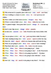 English worksheet: vocabulary revision