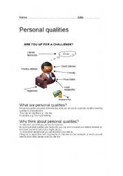 English worksheet: Personal qualities