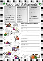 English Worksheet: Reported speech: Statements