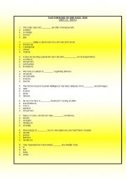 English Worksheet: Vocabulary