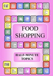 English Worksheet: Food and shopping - a boardgame or pairwork (34 questions for discussion)