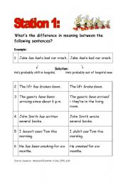 Station competition (present perfect simple/continuous and simple past)