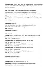 Little Red Riding Hood Puppets Play - ESL worksheet by categórica