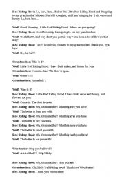 English Worksheet: Little Red Riding Hood Puppets Play