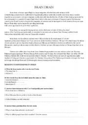 English Worksheet: Brain Drain