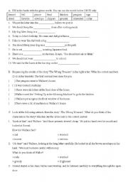 English worksheet: The Wrong Trousers