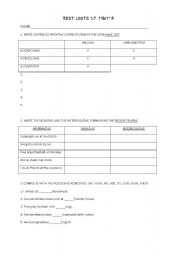 English worksheet: test 