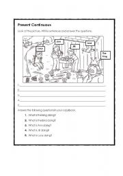 English Worksheet: present continuous II