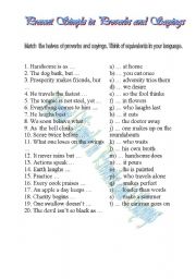 English Worksheet: Present Simple in Proverbs and Sayings
