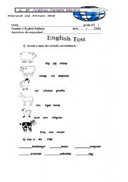 English worksheet: activities for 6th grade in Brazil