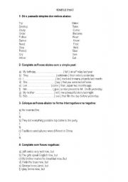 English worksheet: SIMPLE PAST