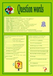 English Worksheet: Question words