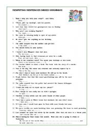 English Worksheet: Rephrasing 