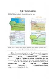 English Worksheet: The Four Seasons