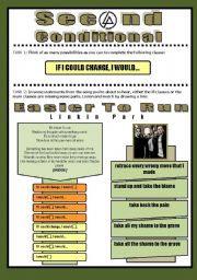 English Worksheet: SONG ACTIVITY - Easier To Run (By Linkin Park) - Second Conditional