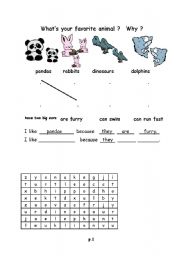 English worksheet: whats your favorite animal