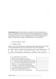 English Worksheet: Sports and Leirure Activities TEST !!