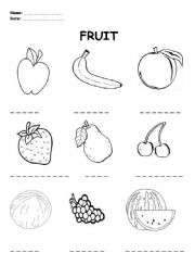 English Worksheet: FRUIT