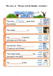 English Worksheet: Beauty and the Knight -worksheet 2