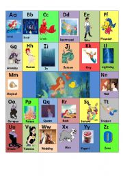 English Worksheet: Little Mermaid ABC Poster