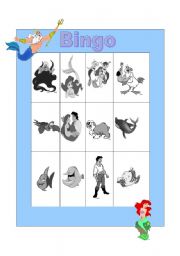 English worksheet: Mermaid Bingo