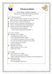 English Worksheet: Creative Writing - A Cinderella of your own!