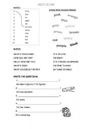 English Worksheet: Revision- 