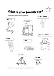 My toys: a quick activity for 8 year-old children.