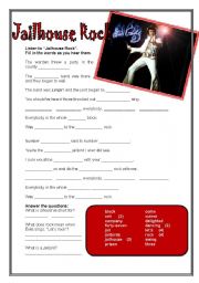 English Worksheet: Elvis: Jailhouse Rock