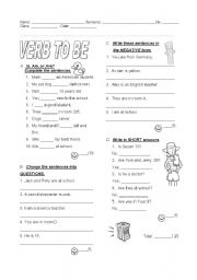English Worksheet: TO BE worksheets