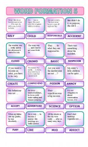 English Worksheet: Word formation 5