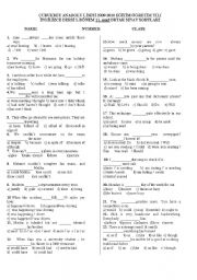 English Worksheet: 11th English 3rd Exam