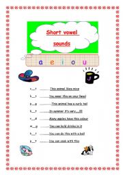 English Worksheet: short vowel sounds