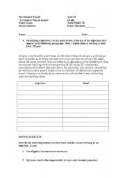 English worksheet: Quiz on adjectives